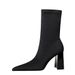 Women's Shoes Sexy Pedicure Slim Thick Heels Super High Heels Elastic Lycra Pointed Toe Slim Boots Women's Boots Short Boots_vogvips.com