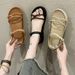 Women's Sandals Summer 2024 New Fashion College Style Sports Casual Roman Beach Shoes One-Strap Outdoor Slippers_vogvips.com