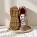 Okimoz Casual Running Sneaker Designer Shoes Pink Metallic Suede Retro Sneakers For Women Big Size_vogvips.com