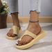 Korea New Round Head Flat Bottom Slippers For Women's Versatile Thick Sole Casual Beach Sandals_vogvips.com