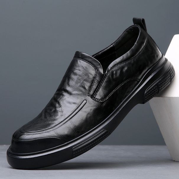 2026 Spring New Genuine Business Breathable Casual Leather Men's Comfortable Slip-On Dad Shoes_vogvips.com