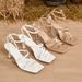 New Cross-border Summer Style Square-toed Strap Sanda For Women, Fairy-style High-heeled Shoes With Thin_vogvips.com