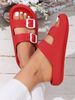 Women's Thick-Soled 4cm Platform Slippers Summer New Non-Slip Casual Beach Sandals Outdoor Indoor Comfortable Buckle Slides_vogvips.com