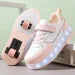 Pink Fashion Girls Boys LED Light Roller Skate Shoes For Children Kids Sneakers With Wheels Two 240723_vogvips.com
