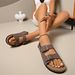 Cross-Border Plus-Size Vintage Thick-Soled Women, Size 26, New Summer Model, High-End Double-Strap Buckle_vogvips.com