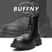 Lace-up Men's Boots Slim Short Boots Retro Tooling Boots Thick-soled Heightening Martin Boots_vogvips.com