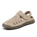 Men's Summer Hole Shoes Hollow Breathable Beach Shoes, Soft Sole, Breathable, Closed-Toe, Non-Slip, Large Size Sandals_vogvips.com
