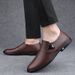 Men's Shoes Foot Cover Dress Leather Shoes Men's Leather Round Head Shallow Mouth Casual Leather Shoes_vogvips.com