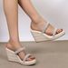 Women's Shoes Summer Wedge Heeled Thick Soled High Heeled Flip Flops Sandals With Rhinestones Straw Woven Rope Bottom Holiday Style Women's Shoes_vogvips.com
