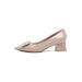 Chu Yu's Elegant Style Diamond-embellished Square Buckle Pointed-toe Chunky Heel Women's Shoes, Versatile Slip-on_vogvips.com