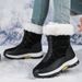 Northeast Winter Outdoor For Waterproof Non-Slip Fleece-Lined Thickened Warm Cotton Shoes Women Snow Country Tour Ski_vogvips.com