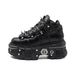 Gothic Sponge Cake Thick Soled Punk Metal High Rise Small Leather Rivet Women's Boots Dark Single Shoes 2026 Spring And_vogvips.com