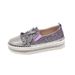 Women's Glitter Loafers With Bowknot - Flat Slip-On Casual Shoes For All Seasons, Comfortable & Stylish_vogvips.com