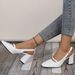 Women's plus Size Square Toe Elegant Closed Toe Sandals Chunky Heel Sexy Leather Buckle High Heels for Summer_vogvips.com