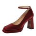 9982-K105 Style Banquet Wedding Coarse Super High Heels Waterproof Platform Silk Strap Single Shoes_vogvips.com