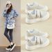 Velcro Little White Shoes Female Students Platform Heightening Shoes Board Shoes Casual Shoes_vogvips.com