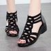 Roman 2025 New Leather Fashionable Outdoor Soft Sole Hollow Women's Sandals Plus Size_vogvips.com