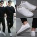 Men's Genuine Leather Casual Sneakers Thick Sole Korean Style Trendy Versatile White Shoes_vogvips.com