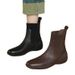 Soft Leather Low&Short Boots, Sports Soled Soft Soled Elastic Socks Women's Boots, Autumn And Winter 2025 New, Flat Bottomed Small Leather Boots_vogvips.com