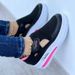 New Oversized Single For Women In Spring And Summer, Flat Bottomed Fly Woven Shoes, Breathable Velcro Casual Mesh Shoes_vogvips.com