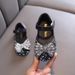 Girls Princess Square Mouth Rhinestone Bow Mesh Single Shoe Shoes_vogvips.com