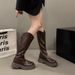 Solid Color Elegant British Style Chunky Heel Thick Sole Long For Women 2025 New Autumn Over-the-Knee Riding Boots_vogvips.com