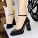 9982-K105 Style Banquet Wedding Coarse Super High Heels Waterproof Platform Silk Strap Single Shoes_vogvips.com