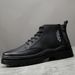 European Warm Series New Winter Martin For Men, British Style Mid-High Top Work Boots, Trendy Short Boots_vogvips.com