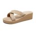Women’s Shoes New Summer Thick Soled Eva Versatile Slippers For Women To Wear Outside Woven Wedge Heeled Beach Sandals Southeast Asia Lightweight_vogvips.com