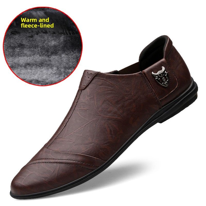Soft Leather Men's Casual Boat Shoes Men's Shoes Small Leather Shoes_vogvips.com