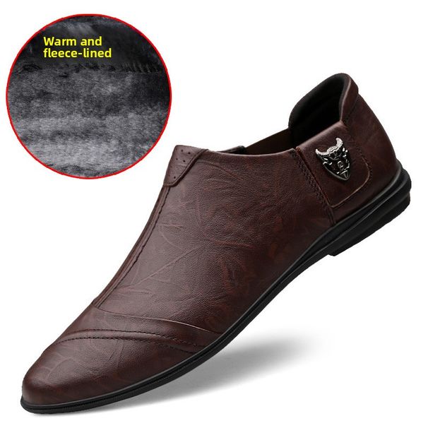 Soft Leather Men's Casual Boat Shoes Men's Shoes Small Leather Shoes_vogvips.com