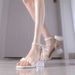 French Evening Breeze Niche Pearl High Sandals For Women Summer 2024 New Mid Heel Fairy Style Super Popular Fashion_vogvips.com