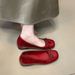 Lancui Bowknot Red Single French Style Women's 2025 Spring New Loafers Hidden Wedge Grandma Shoes_vogvips.com