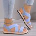 Women's Sandals 2024 Spring New Flat Student Roman Shoes Beach Sandals Soft Bottom Cross Large Size Women's Shoes Wholesale_vogvips.com