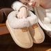 Women's Slippers Autumn And Winter, Non-Slip Thick Sole, Wearable Outside, Closed Heel, Warm Furry Plush, Soft_vogvips.com