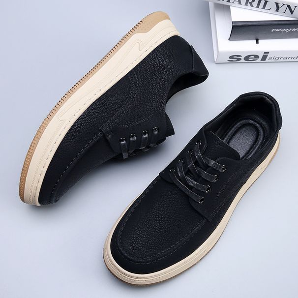 2025 Autumn New Comfortable Breathable Versatile Casual Shoes Men's Genuine Leather British Fashion Sneakers_vogvips.com