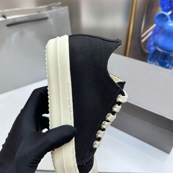 Road Ouuens Low-Top Canvas For Women, 2025 Summer New Model, Couple's Matching Black Popular Casual Shoes_vogvips.com
