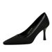 322 Simple Vintage Style Shallow Square-Toed High Heels For Women, Satin Thin Heel, Versatile And Comfortable, Elegant_vogvips.com