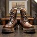 European Warm Series Autumn Winter Martin Genuine Leather Top Layer Cowhide Short British Style Fleece Lined Work Boots Trendy High-top Men's_vogvips.com