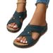 New Casual Round Head Cross With Hollowed-out High Heels Women's Wedge Slippers_vogvips.com