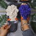 European And American Cross-border Summer New Style Color-blocked Floral With Dual-tone Decoration, Large Size Flat_vogvips.com