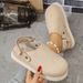 Women's Shoes Slippers For Women Fashion Versatile Cowhide Thick Bottom Velcro Closed Toe Slippers_vogvips.com