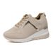 Large Size Leisure Thick Soles Sloping Heels, Casual With Straps And Mesh For Women's Sports Shoes_vogvips.com