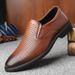 Men's Perforated Leather Breathable Low-Top Formal Slip-On Shoes_vogvips.com