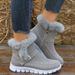 Women's Winter Snow Boots With Side Zipper - Plush Lined, Slip-Resistant Rubber Sole, Casual Comfort For Cold Weather (Black/Gray/Brown/Pink)_vogvips.com