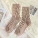 Soft & Warm Wool Blend Socks For Men And Women - Mid-Crew Cotton Knit Socks With Ribbed Design - Cozy & Breathable For All Seasons_vogvips.com