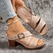 European And American Hollow Thick Roman Sandals 2025 Summer New Style One Strap Cross-Border Trade Large Size High Heel_vogvips.com