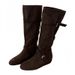 Miting Stacked Boots, Vintage Suede, Internal Height Increase, Cross-Strap Buckle, Comfortable Western Cowboy High Boots_vogvips.com