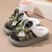 Thick-Soled Cotton Women, Autumn And Wint, Bowknot New Style, Home Use, Fleece-Lined, Warm, Non-Slip Slipps For_vogvips.com