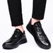 Men's Sports Shoes First Layer Cowhide Soft Leather Outdoor Low-top Black Board Shoes Breathable Men's Shoes_vogvips.com